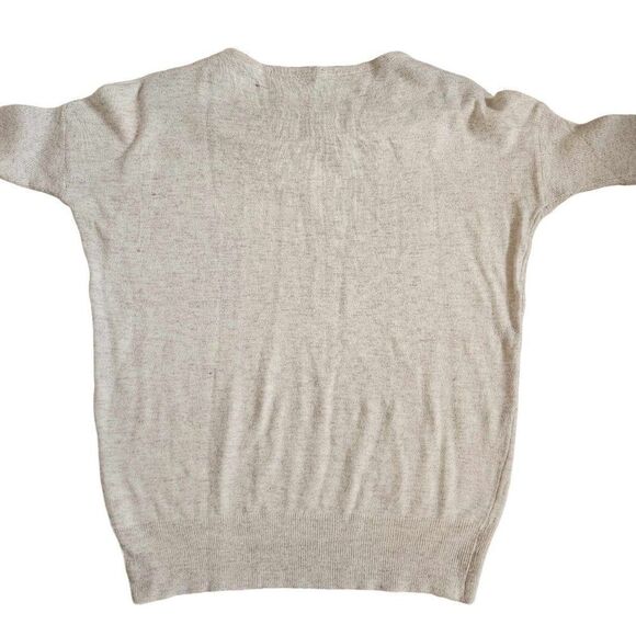 Unicorn Sweater Womens Size M Oatmeal Purple Pink Pullover Thin Knit Ribbed - Picture 3 of 7